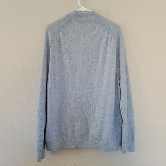 Ted Baker London Wool Blend Sweater Size 6 Quarter Zip Gray Knit Classic - Picture 9 of 9